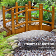 Wooden Garden Bridge with Railings Outsunny