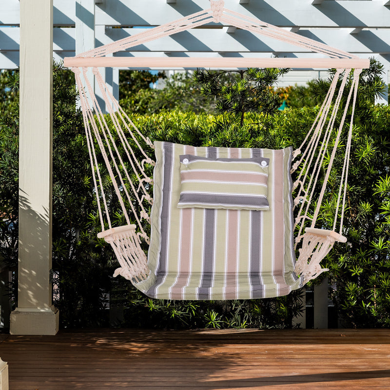 Outdoor Hanging Hammock Chair, Thick Rope, Multicoloured Outsunny
