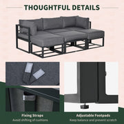 Stylish Garden Daybed Sofa Set with Coffee Table Outsunny