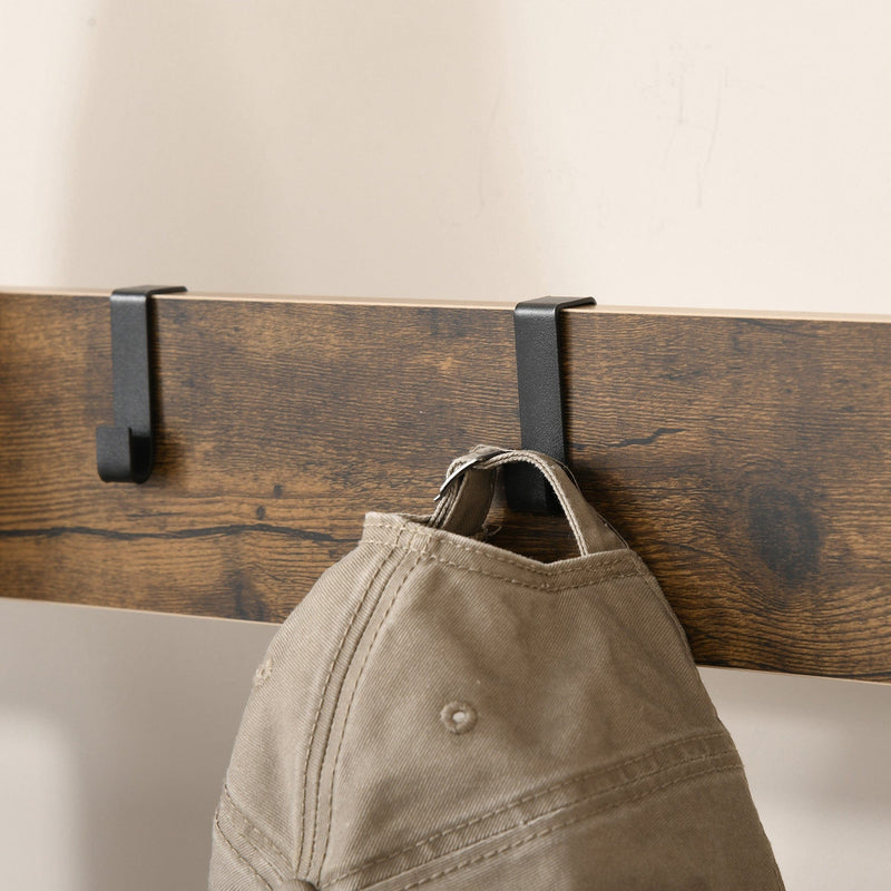 Industrial Coat Rack Shoe Cabinet Rustic Brown