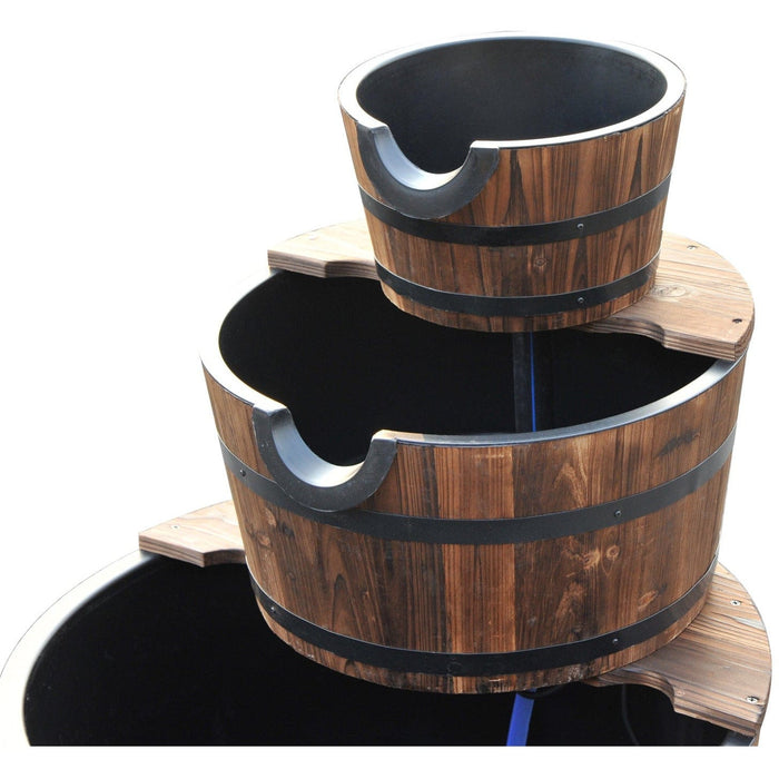 Wooden Water Pump Fountain, Cascading Garden Feature