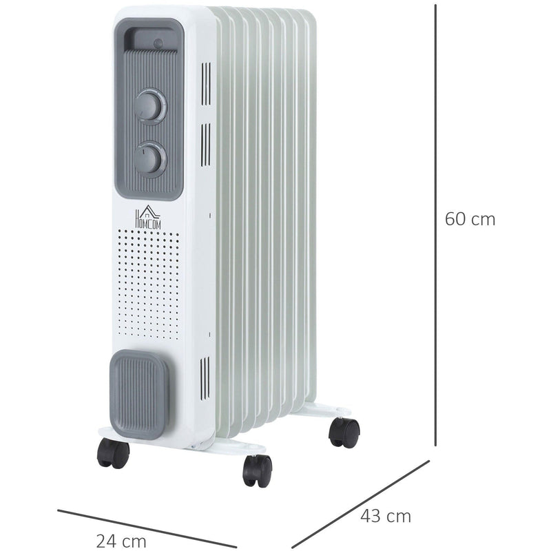 Oil Filled Radiator, Timer, 3 Heat Settings, Thermostat, 2180W