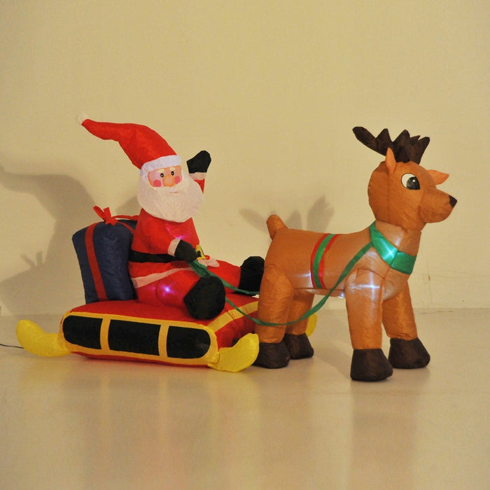 Image of an Inflatable Santa With Reindeer