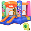 Inflatable Bouncy Castle Play Centre for Kids with Slide and Trampoline for Fast Indoor or Garden Fun Outsunny