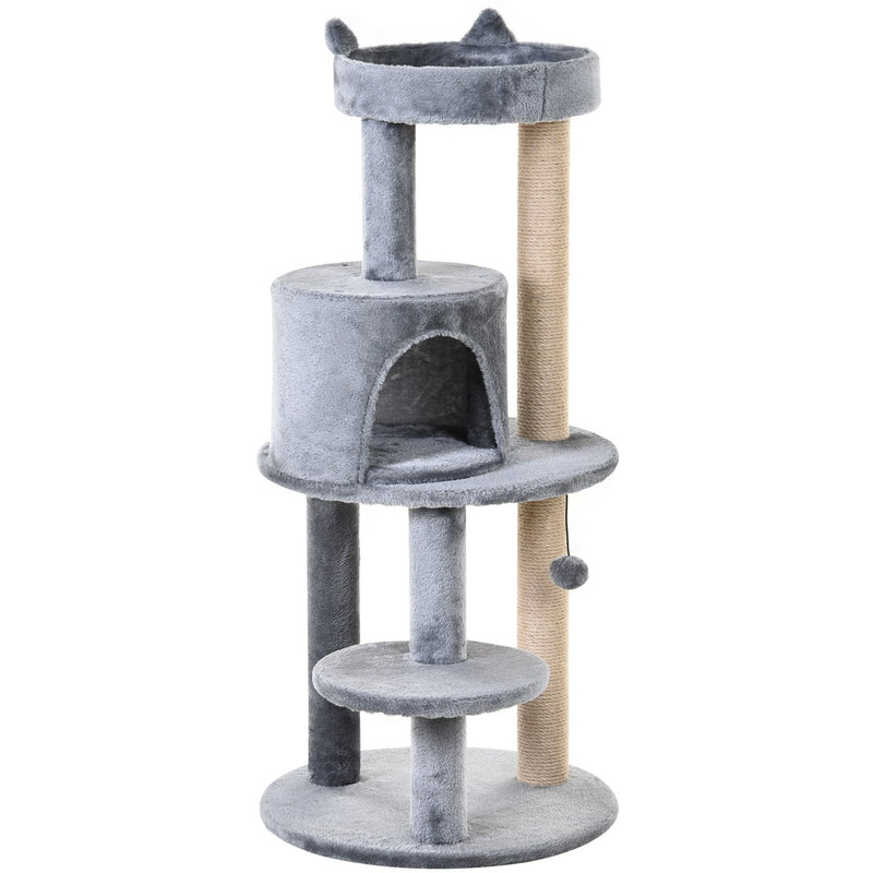 3-Tier Cat Activity Tree, Scratching Posts, Ear Perch, Toys