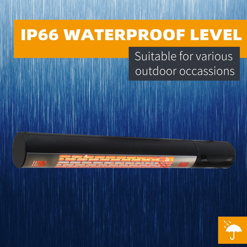 1500W Wall Mounted Patio Heater - Remote, Infrared