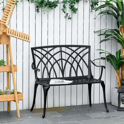 Stylish 2 Seater Metal Garden Bench