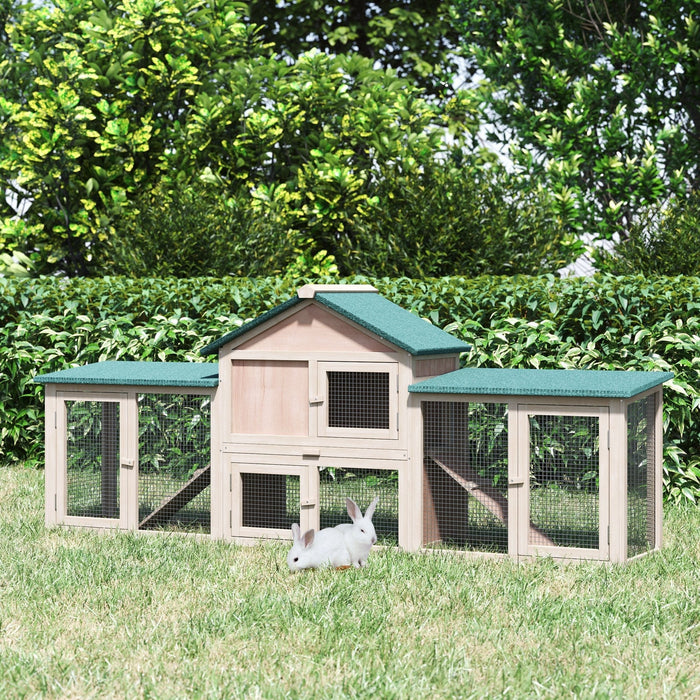 Deluxe Outdoor Rabbit Hutch with Ladder & Run