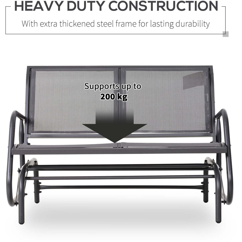 Outdoor Glider Bench, 2 Seater Outsunny