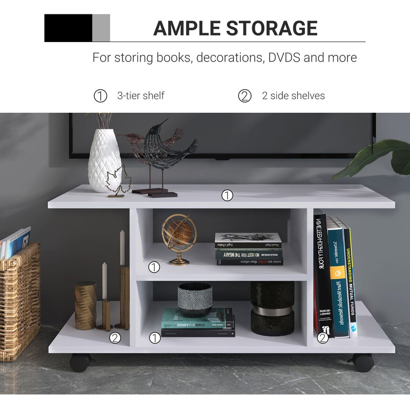 Compact TV Stand with Shelves, (80x40x40cm)