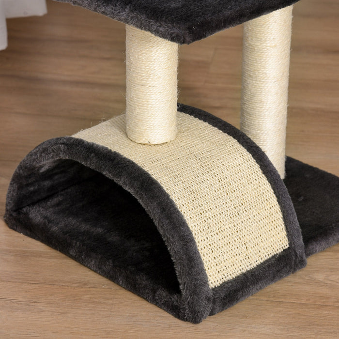 72cm Cat Tree, Climbing Centre, Sisal Post, Arc Perch, Grey