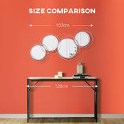 Silver Metal Wall Art with Decorative Mirror Homcom