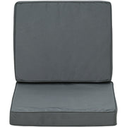 Outsunny Set of 2 Garden Seat and Back Cushion Set, Replacement Cushions for Outdoor Furniture with Seat Cushion and Back Cushion, Dark Grey Outsunny