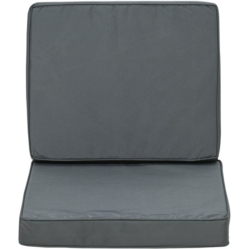 Outsunny Set of 2 Garden Seat and Back Cushion Set, Replacement Cushions for Outdoor Furniture with Seat Cushion and Back Cushion, Dark Grey Outsunny
