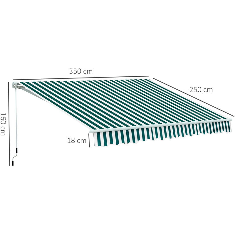 Manual Retractable Awning, 3.5 x 2.5 m