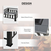 Large Square Metal Fire Pit With Cover Outsunny