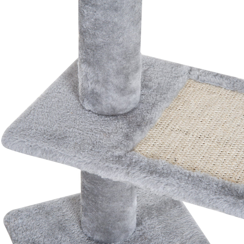 Grey Cat Tree, Sisal Scratch Scratching Post