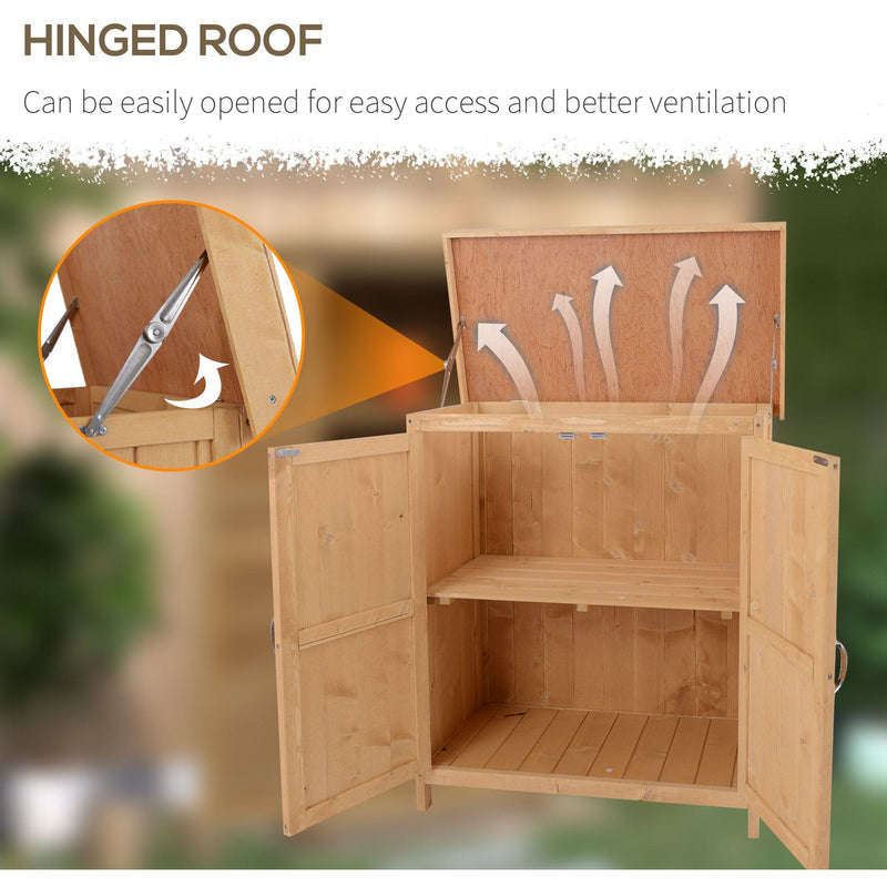 Small Garden Storage Cupboard - Double Doors - 74x43x88 cm