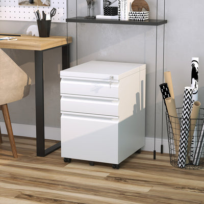 Lockable Vertical File Cabinet with 3 Drawers & Anti-tilt Vinsetto