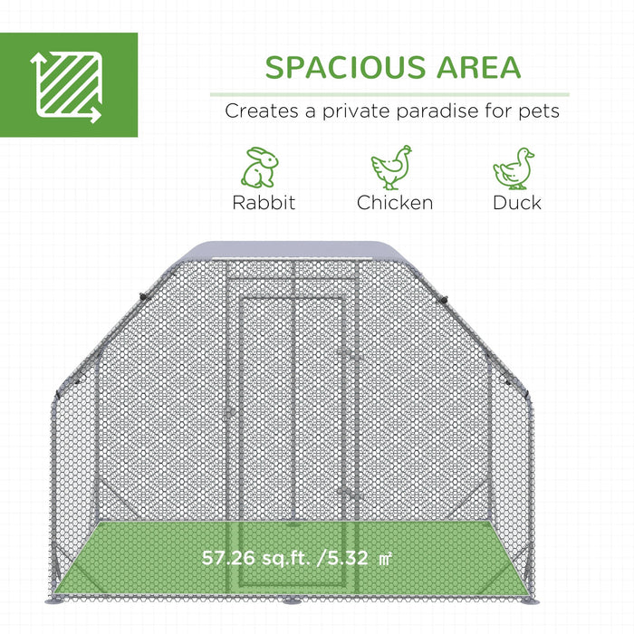 PawHut Medium Chicken Coop with Roof - 280x190x195cm