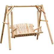 2 Seater Wooden Garden Swing Chair Outsunny