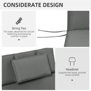 Grey Sun Lounger Replacement Cushion Outsunny