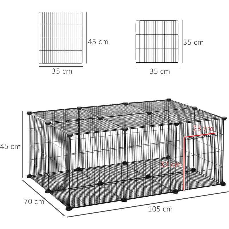 DIY Pet Play Pen, Metal Fence with Door, 22 Pieces