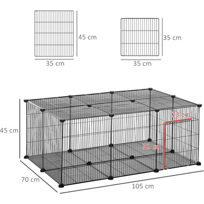 DIY Pet Play Pen, Metal Fence with Door, 22 Pieces Pawhut