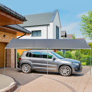 Outsunny 3 x 6m Heavy Duty Carport Garage Car Shelter Galvanized Steel Outdoor Open Canopy Tent Water UV Resistant Waterproof, Grey Outsunny