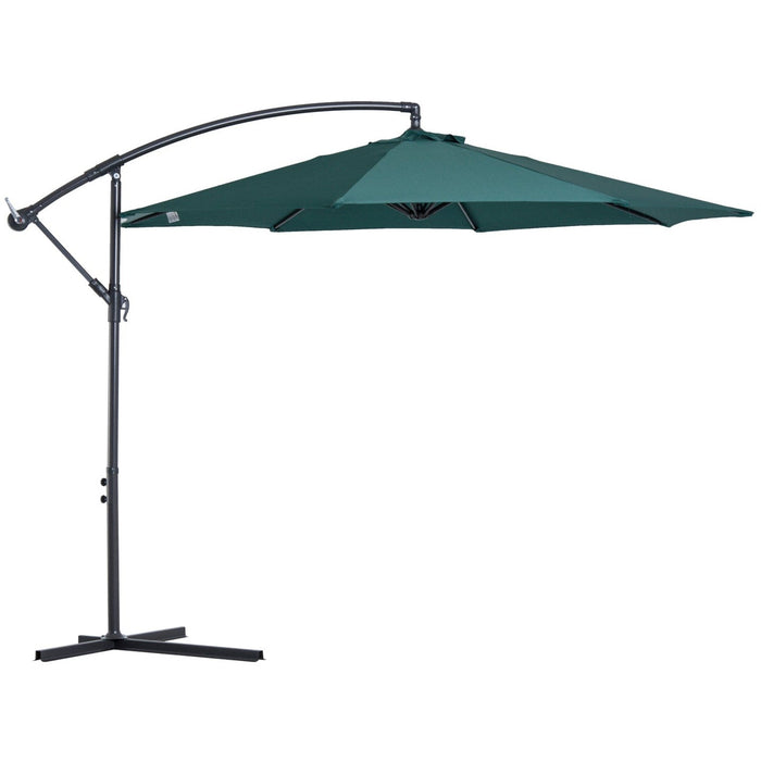 3m Banana Parasol, Crank Handle, 8 Ribs, Cross Base