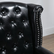 HOMCOM Wingback Accent Chair Tufted Chesterfield-style Armchair with Nail Head Trim for Living Room Bedroom Black Homcom