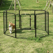 Heavy Duty Dog Play Pen, Foldable, Black Pawhut