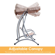 Deluxe 3 Seater Garden Swing Chair with Adjustable Canopy Outsunny