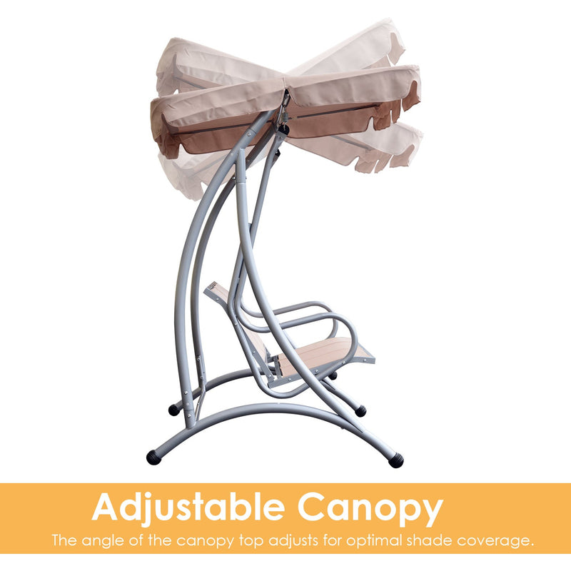 Deluxe 3 Seater Garden Swing Chair with Adjustable Canopy Outsunny