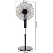 HOMCOM Oscillating Floor Fan W/ Remote Control-Standing Cooling Machine Indoor Air Refresher w/ Adjustable Height, Speed Mode, 7.5-Hour Timer Black Homcom