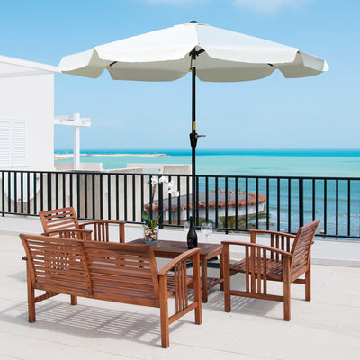 2.5m Tilting Parasol - Scalloped Edge, Vented Top Outsunny