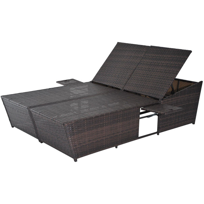 Double Rattan Garden Lounger