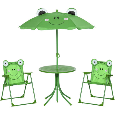 Kids Picnic Table Set with Adjustable Umbrella Outsunny