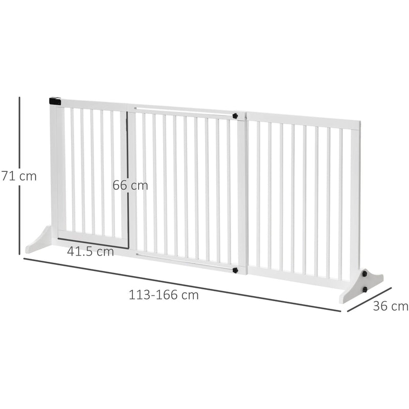 Freestanding Wooden Pet Gate, 75H x 204 cm, White