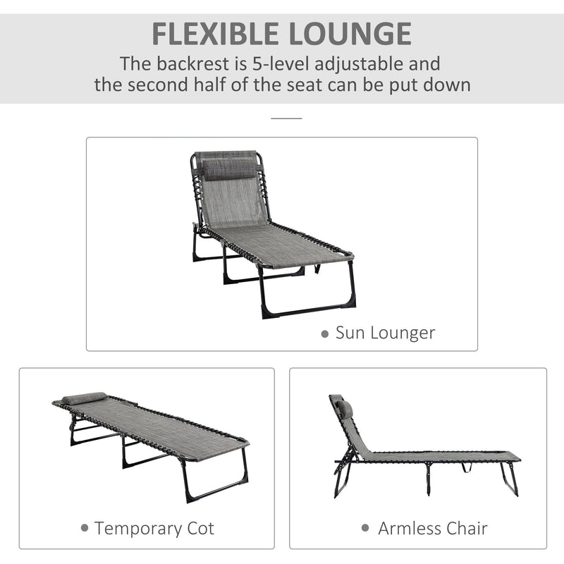 Portable Sun Lounger For Beach, Garden, Pool Outsunny