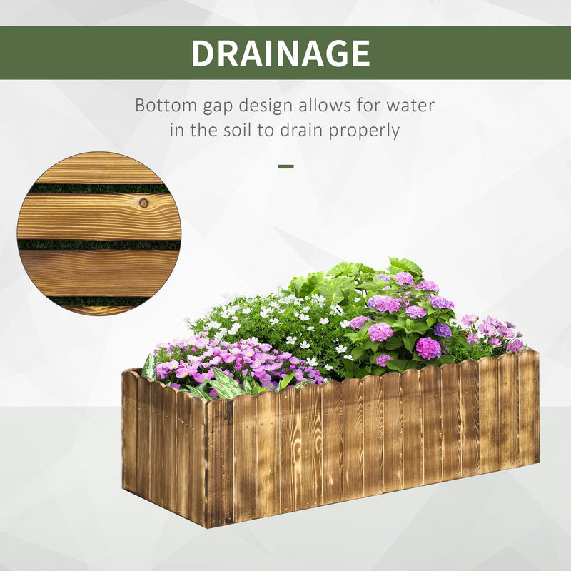 Large Wooden Garden Raised Bed Pot Outsunny