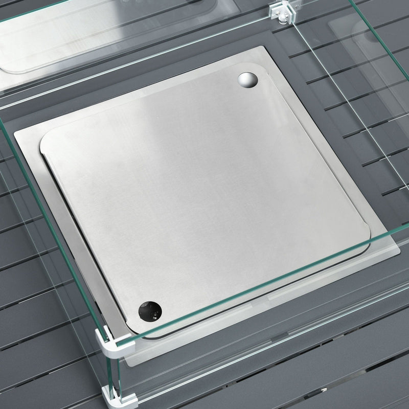 Garden Furniture With Fire Pit Table, 7 Seater Corner Sofa