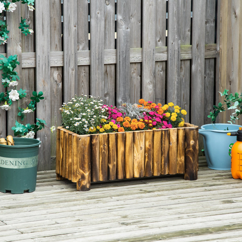 Raised Wooden Flower Beds, 78x35x30 cm