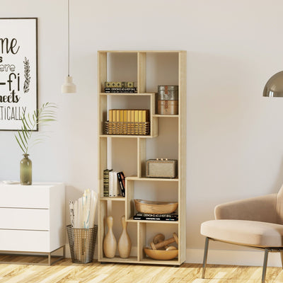 70cm Wide Bookcase, Modern Geometric Display Storage Unit Homcom
