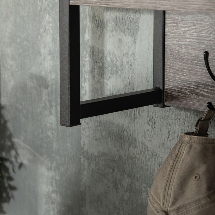 Grey Wall-Mounted Coat Rack