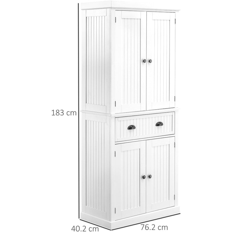 Traditional White Kitchen Cupboard With Shelves