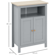 Grey Freestanding Bathroom Cabinet Kleankin