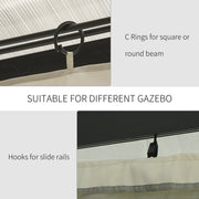 Sides For Gazebo, 4-Pack, Universal, Fits Most 3x3m Gazebo Outsunny