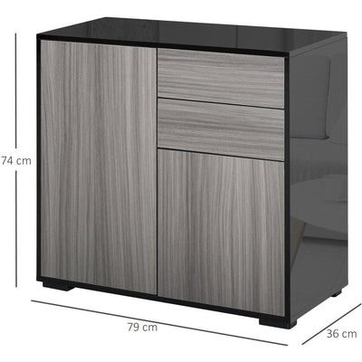 Modern Storage Cabinet For Living Room, L79 x W36 x H74cm Homcom