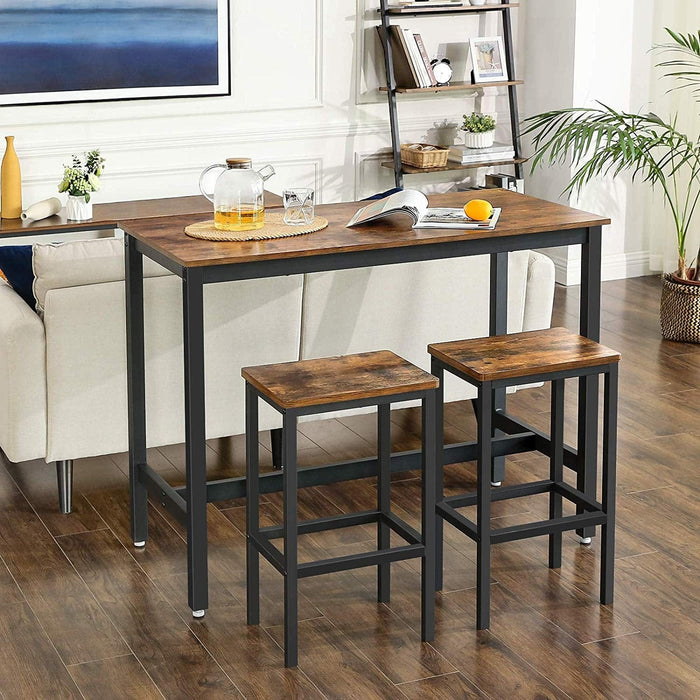 Vasagle Industrial Bar Table with 2 Bar Stools